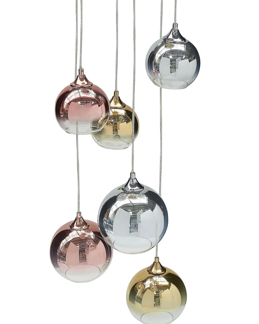 Best Sale Beliani Riippuvalaisin 6 Polttimoa Lasi Monivarinen Tooma