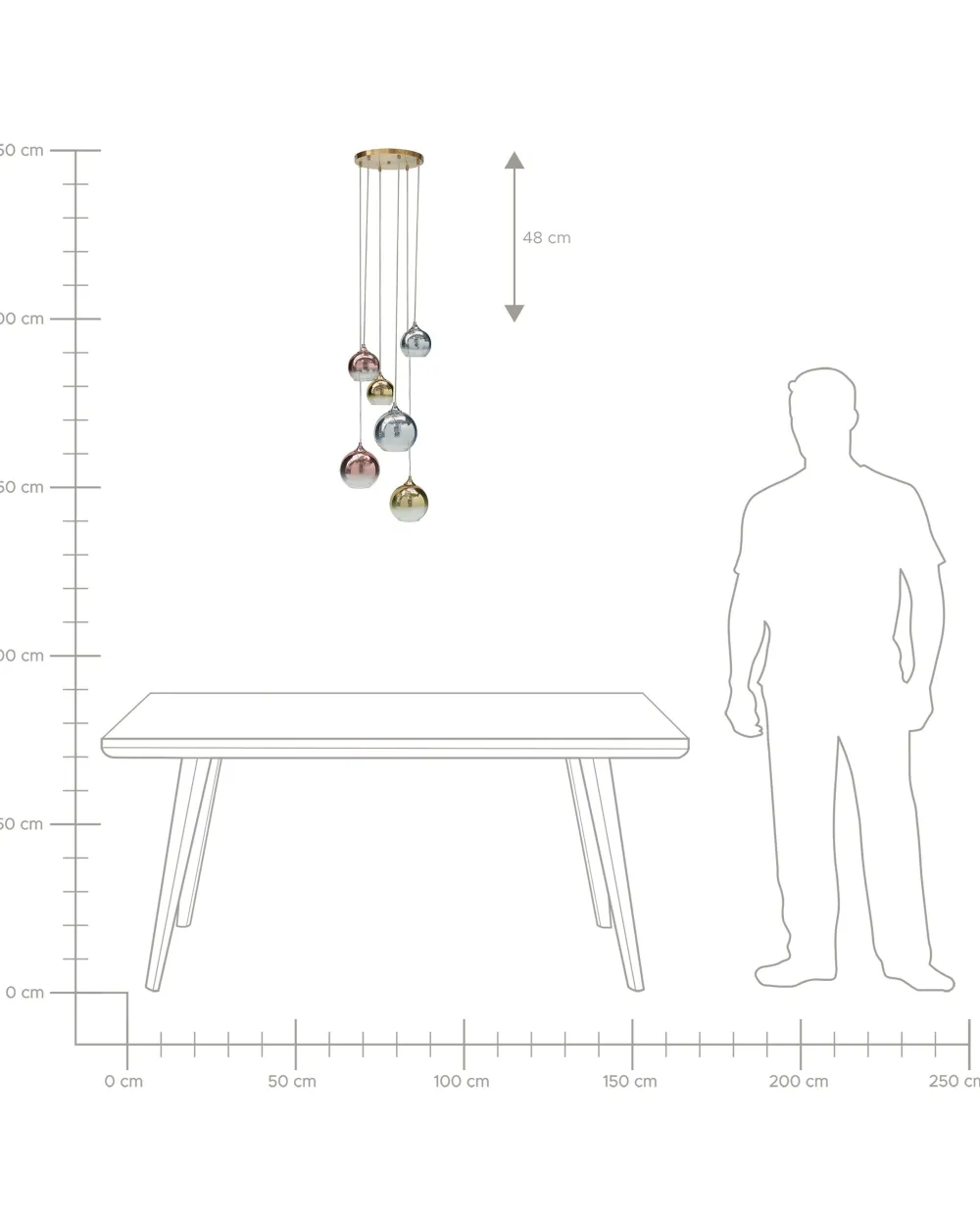 Best Sale Beliani Riippuvalaisin 6 Polttimoa Lasi Monivarinen Tooma