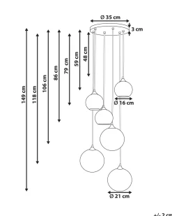 Best Sale Beliani Riippuvalaisin 6 Polttimoa Lasi Monivarinen Tooma