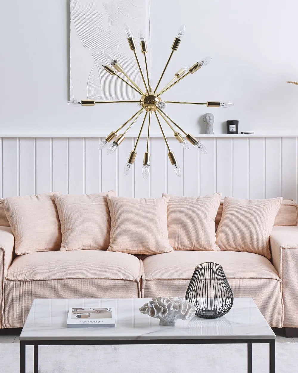 Valaisimet<Beliani Riippuvalaisin 18 Polttimoa Rauta Kulta Maguse