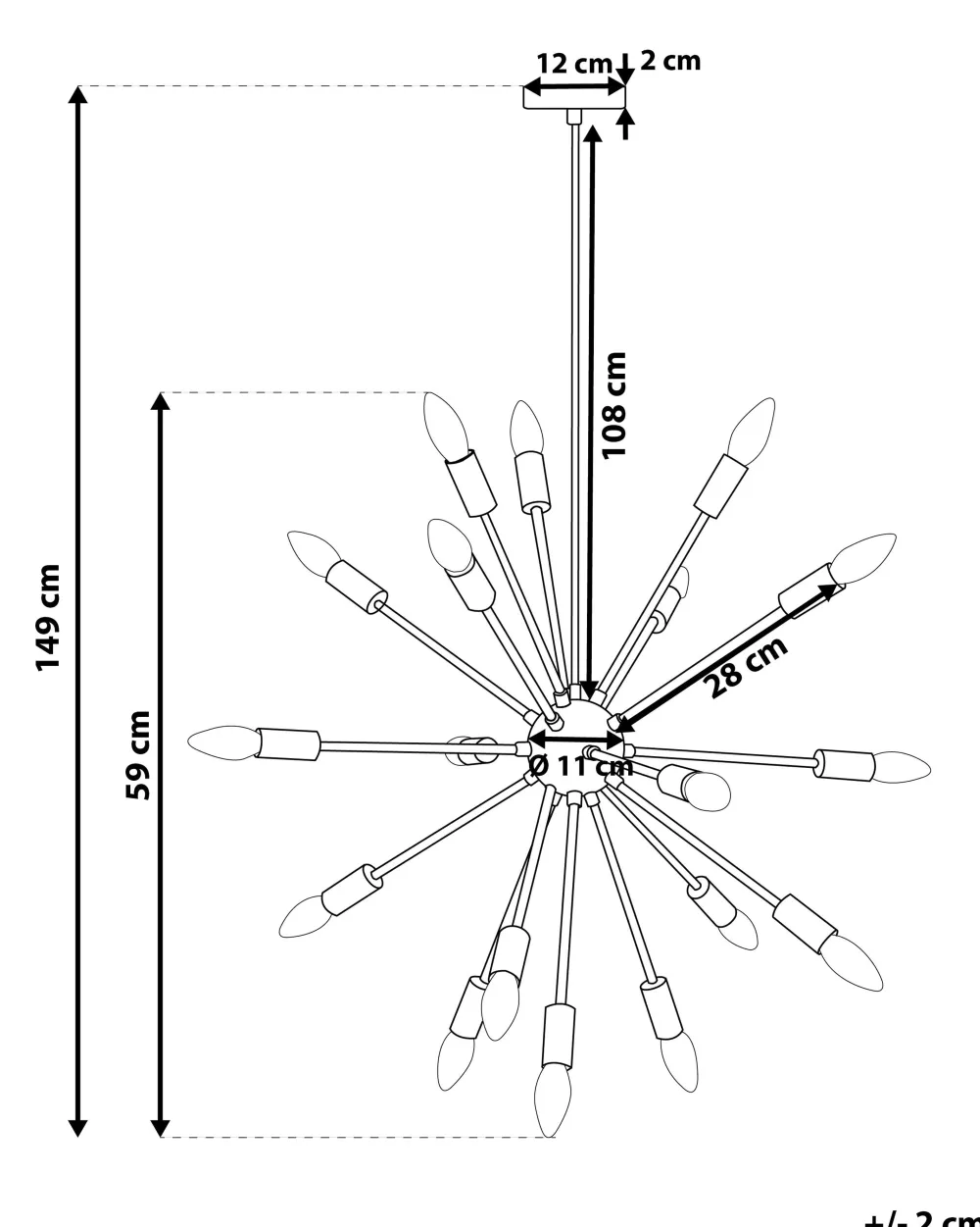 Valaisimet<Beliani Riippuvalaisin 18 Polttimoa Rauta Kulta Maguse