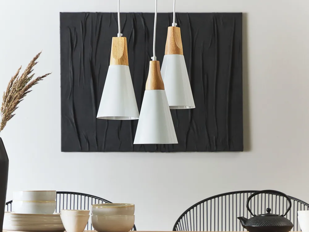 Best Beliani Riippuvalaisin 3 Polttimoa Alumiini Valkoinen Ticino