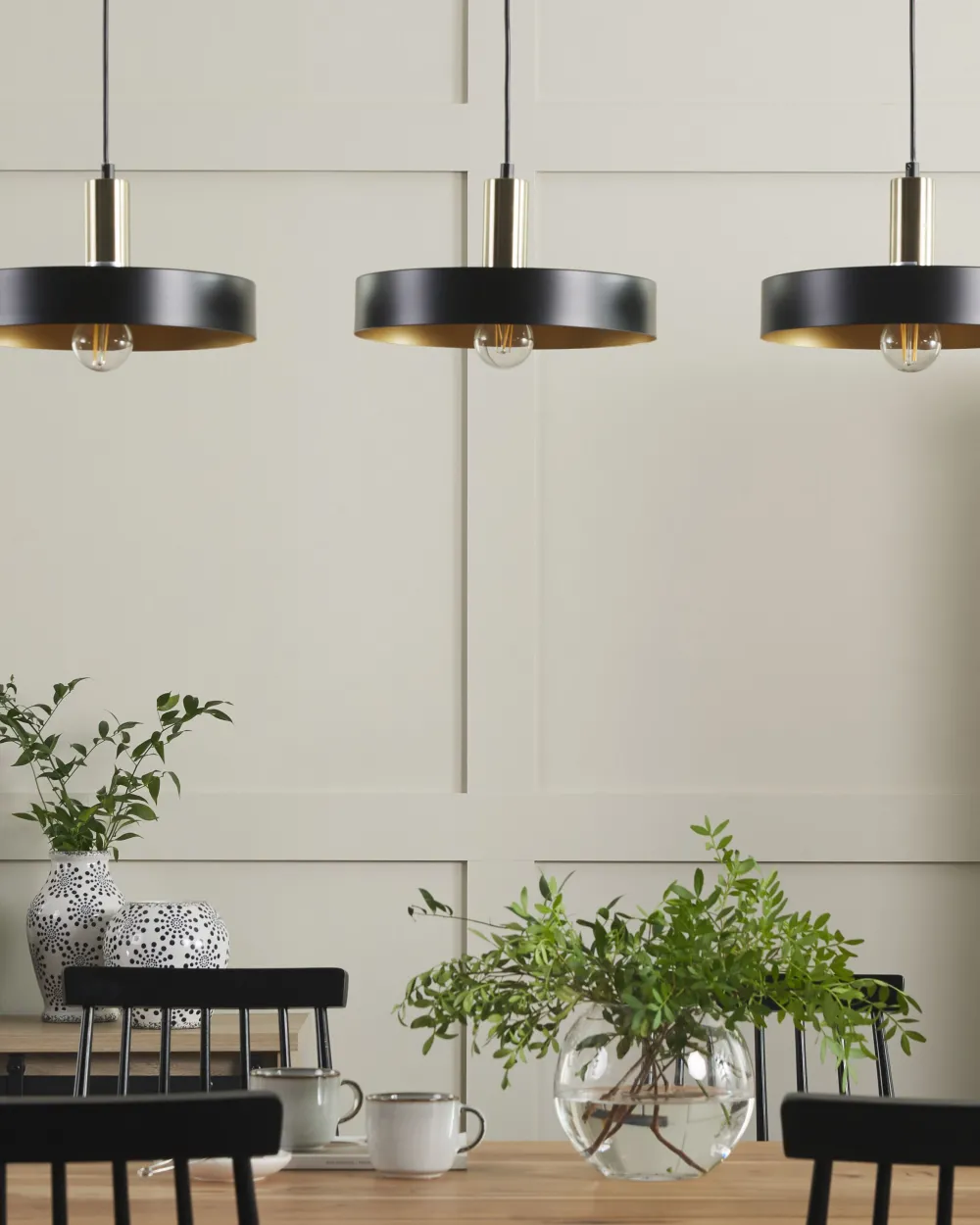 Fashion Beliani Riippuvalaisin 3 Polttimoa Metalli Musta Harena