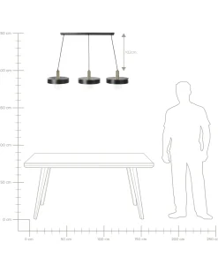 Fashion Beliani Riippuvalaisin 3 Polttimoa Metalli Musta Harena