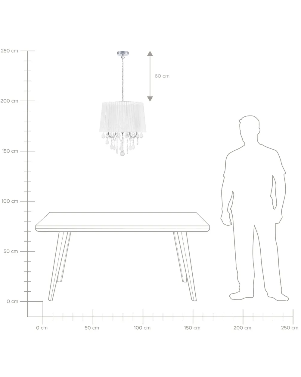 Valaisimet<Beliani Riippuvalaisin 3 Polttimoa Valkoinen Evans