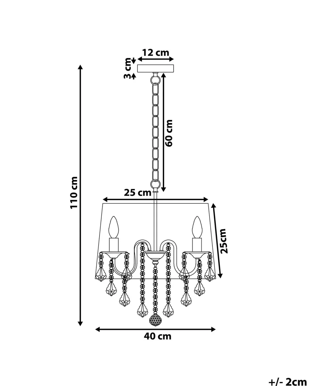 Valaisimet<Beliani Riippuvalaisin 3 Polttimoa Valkoinen Evans