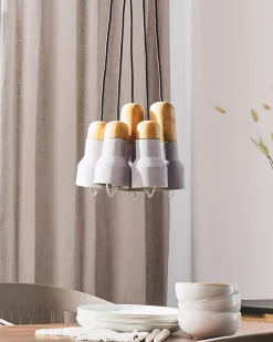 Fashion Beliani Riippuvalaisin 5 Polttimoa Betoni Vaaleanharmaa Apure