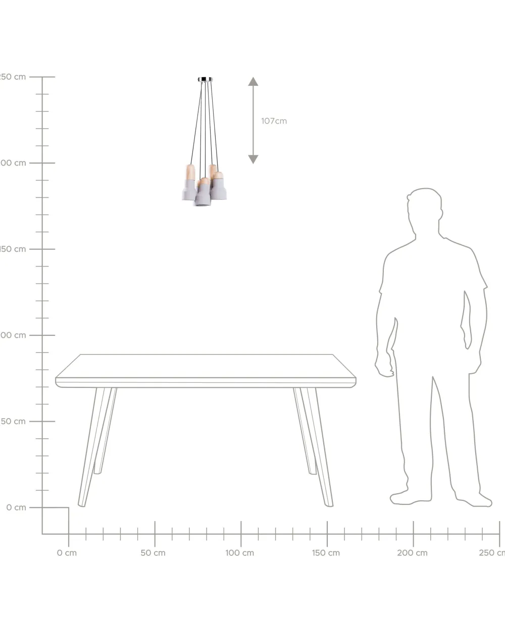 Fashion Beliani Riippuvalaisin 5 Polttimoa Betoni Vaaleanharmaa Apure