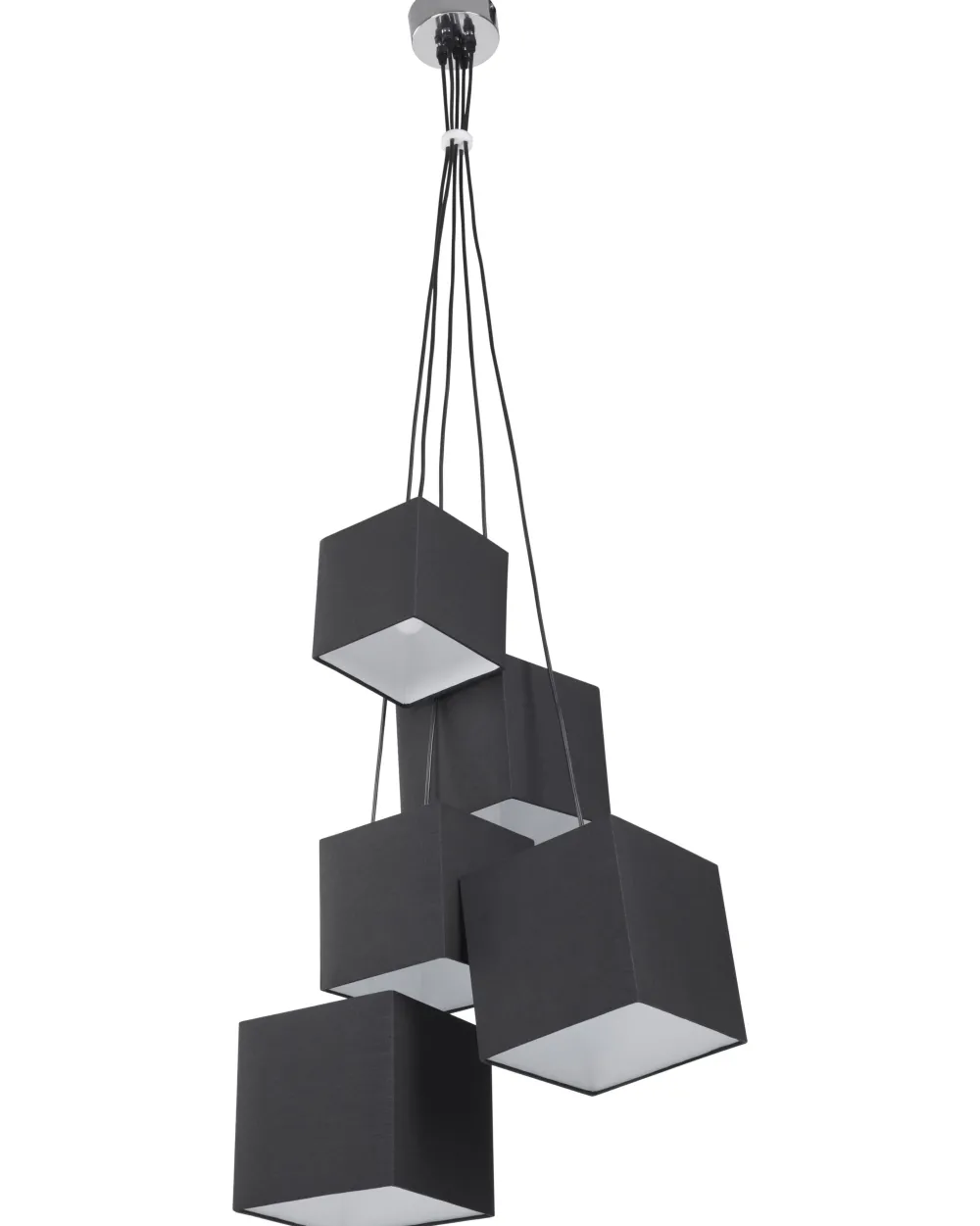 Best Sale Beliani Riippuvalaisin 5 Polttimoa Kangas Musta Mesta