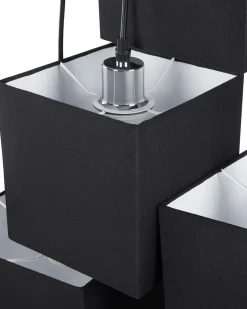 Best Sale Beliani Riippuvalaisin 5 Polttimoa Kangas Musta Mesta