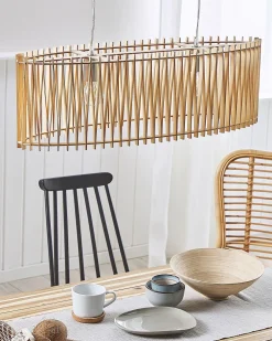 Valaisimet<Beliani Riippuvalaisin 2 Polttimoa Vaalea Puu Chari