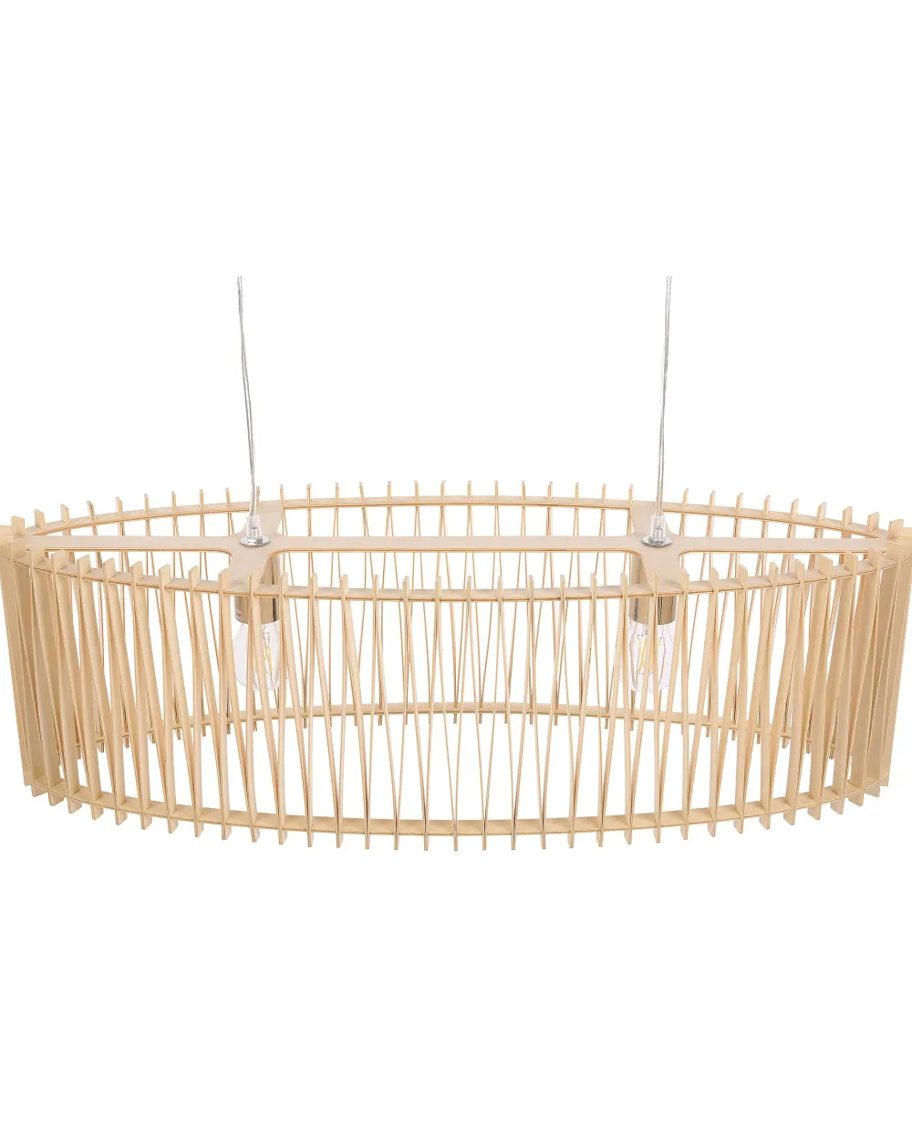 Valaisimet<Beliani Riippuvalaisin 2 Polttimoa Vaalea Puu Chari