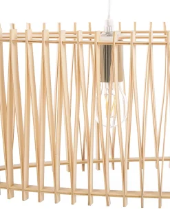 Valaisimet<Beliani Riippuvalaisin 2 Polttimoa Vaalea Puu Chari