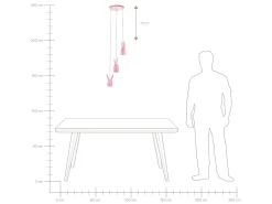 Best Beliani Riippuvalaisin 3 Polttimoa Rauta Vaaleanpunainen Rabbit
