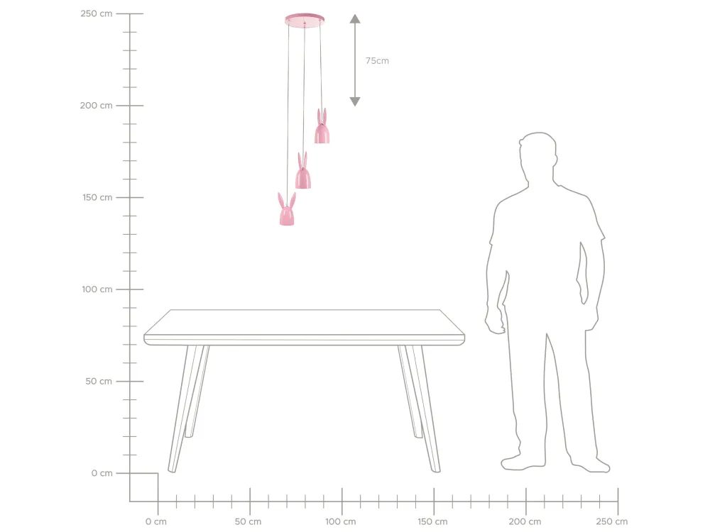 Best Beliani Riippuvalaisin 3 Polttimoa Rauta Vaaleanpunainen Rabbit