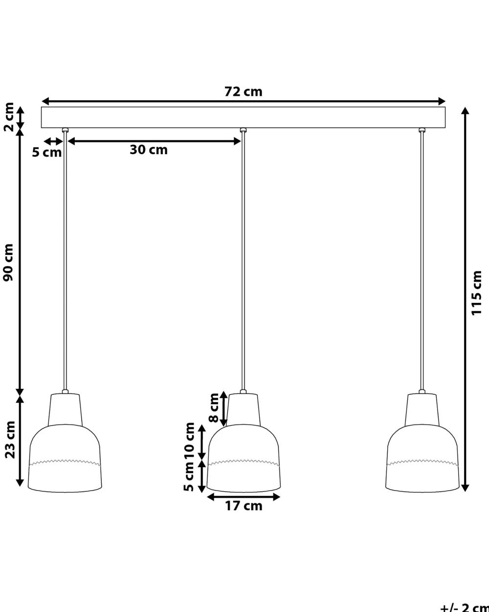 Shop Beliani Riippuvalaisin 3 Polttimoa Betoni Vaaleanharmaa Luni