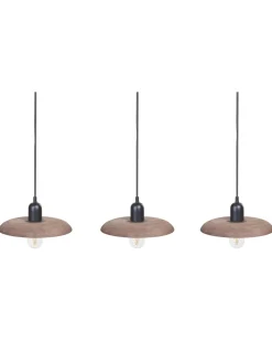 Valaisimet<Beliani Riippuvalaisin 3 Polttimoa Mangopuu Tumma Puu Manjeera