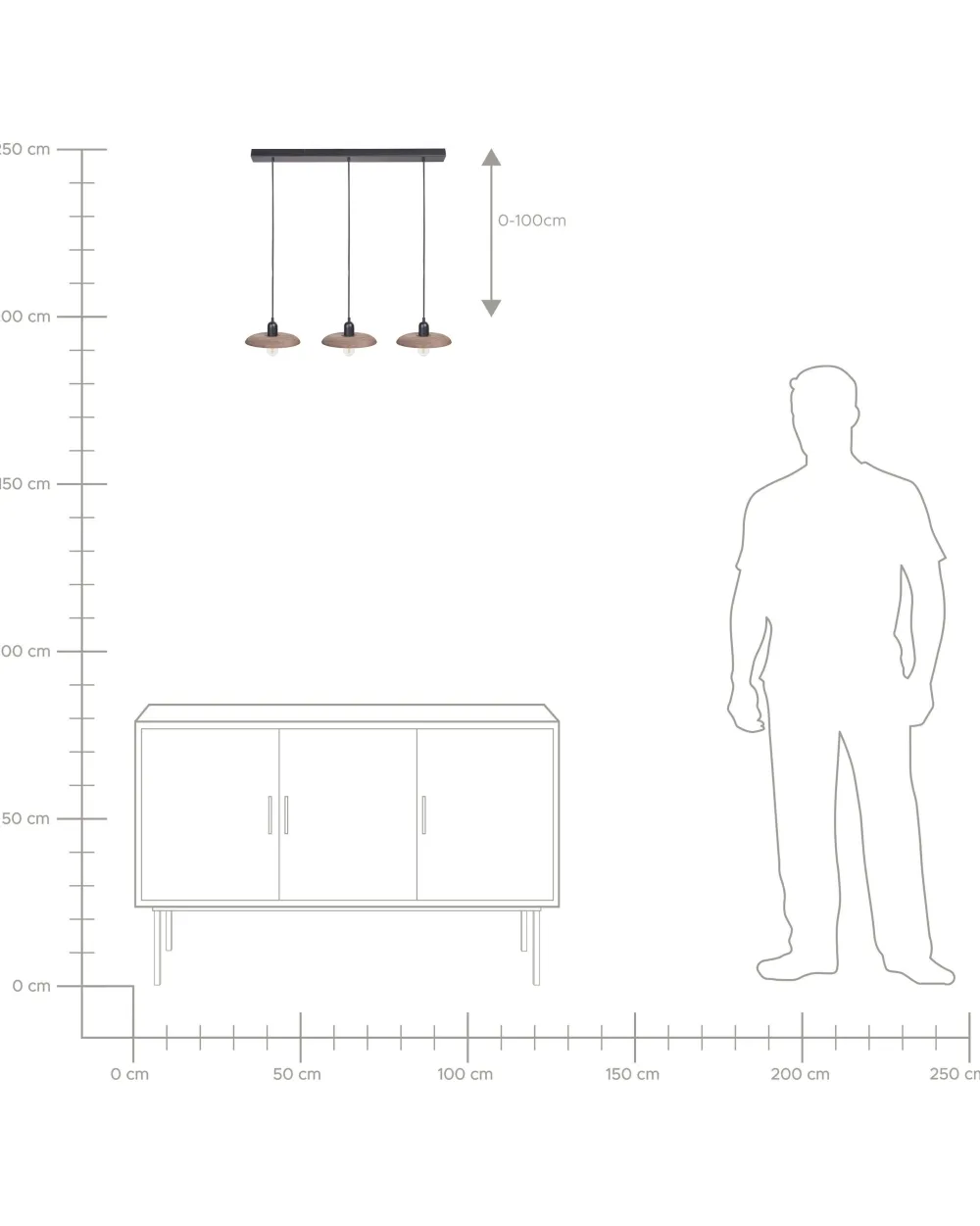 Valaisimet<Beliani Riippuvalaisin 3 Polttimoa Mangopuu Tumma Puu Manjeera