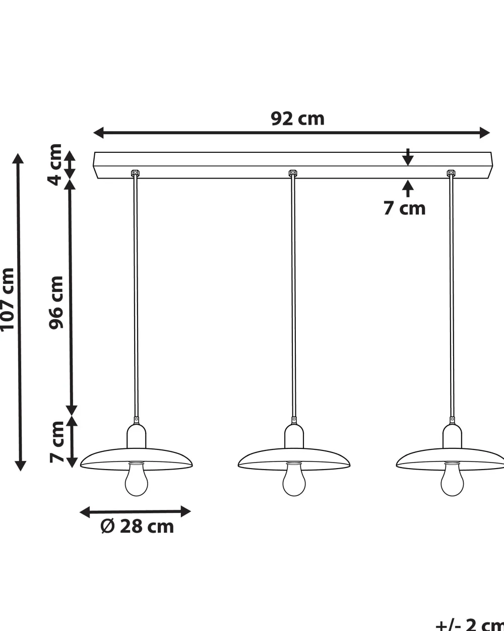 Valaisimet<Beliani Riippuvalaisin 3 Polttimoa Mangopuu Tumma Puu Manjeera