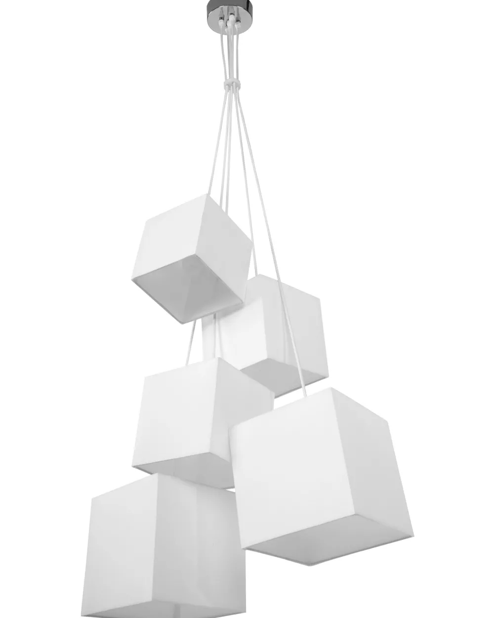 Valaisimet<Beliani Riippuvalaisin 5 Polttimoa Kangas Valkoinen Mesta