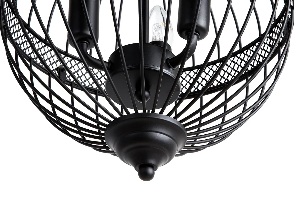 Discount Beliani Riippuvalaisin 3 Polttimoa Rauta Musta Harmen