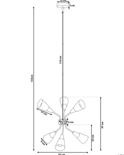 Valaisimet<Beliani Riippuvalaisin 6 Polttimoa Metalli Valkoinen/Kulta Aroyo