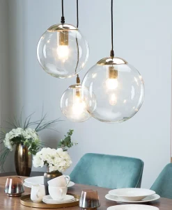 Online Beliani Riippuvalaisin 3 Polttimoa Lasi Kirkas Ladon