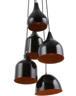 Shop Beliani Riippuvalaisin 5 Polttimoa Metalli Musta Savio