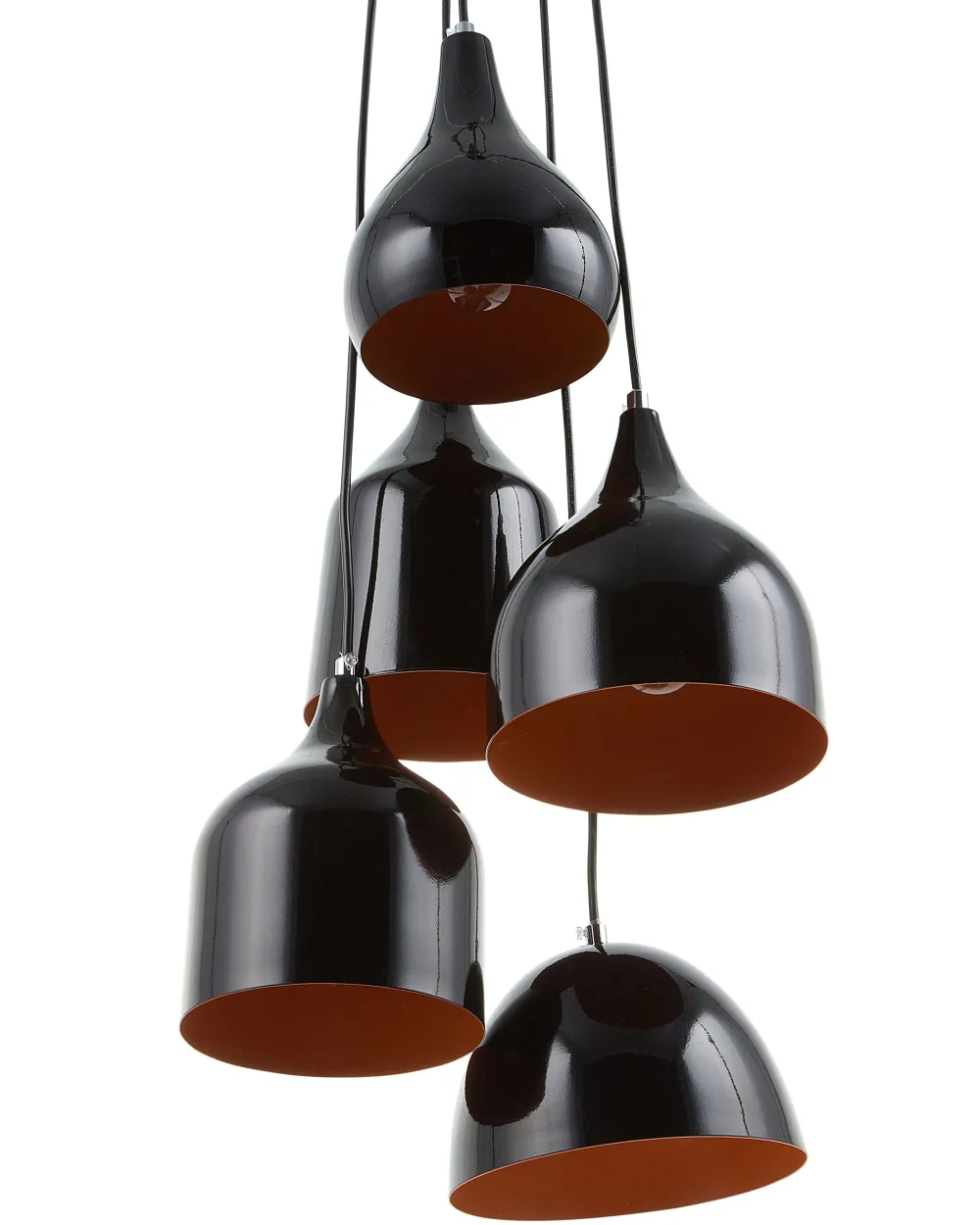 Shop Beliani Riippuvalaisin 5 Polttimoa Metalli Musta Savio