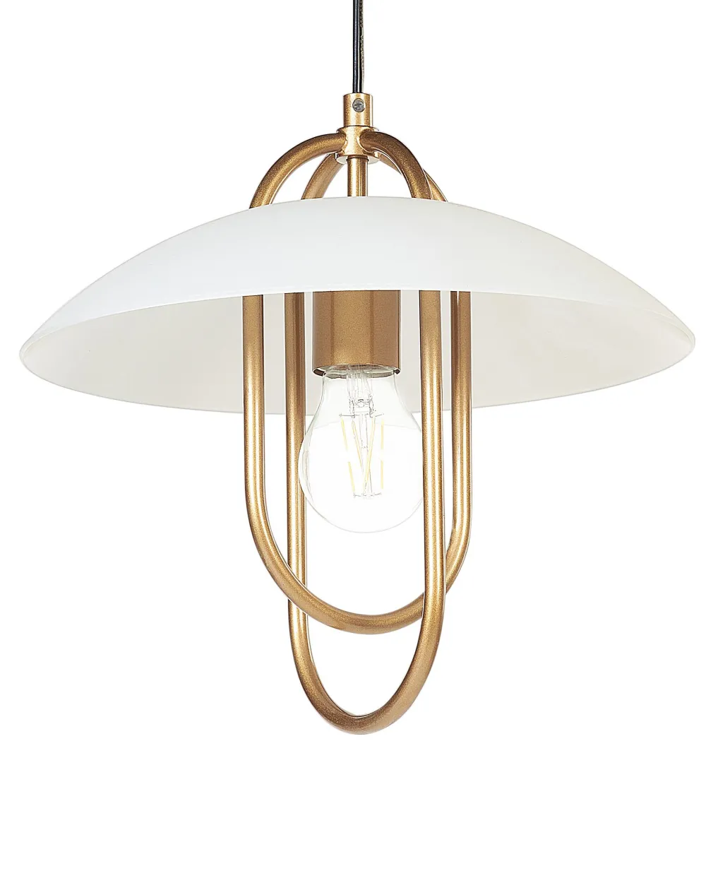 Valaisimet<Beliani Riippuvalaisin 3 Polttimoa Metalli Kulta/Valkoinen Nattai