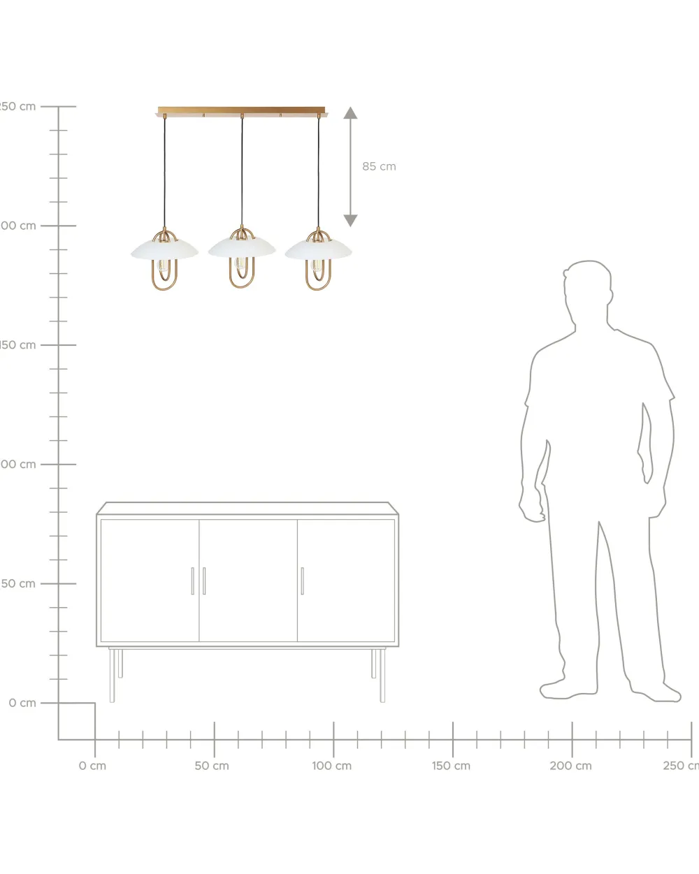 Valaisimet<Beliani Riippuvalaisin 3 Polttimoa Metalli Kulta/Valkoinen Nattai