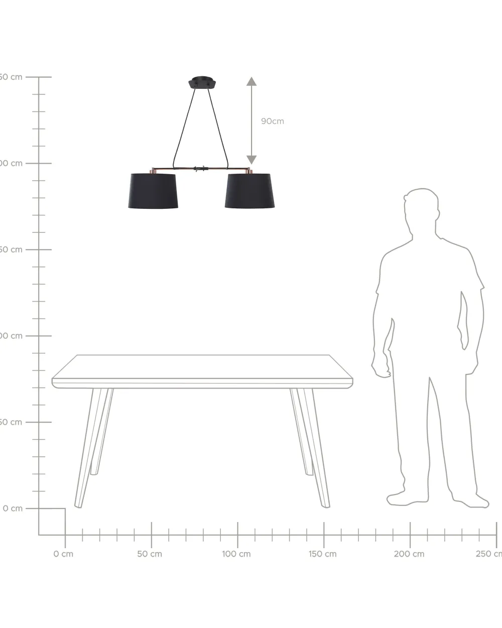 Cheap Beliani Riippuvalaisin 2 Polttimoa Kangas Musta Fucino
