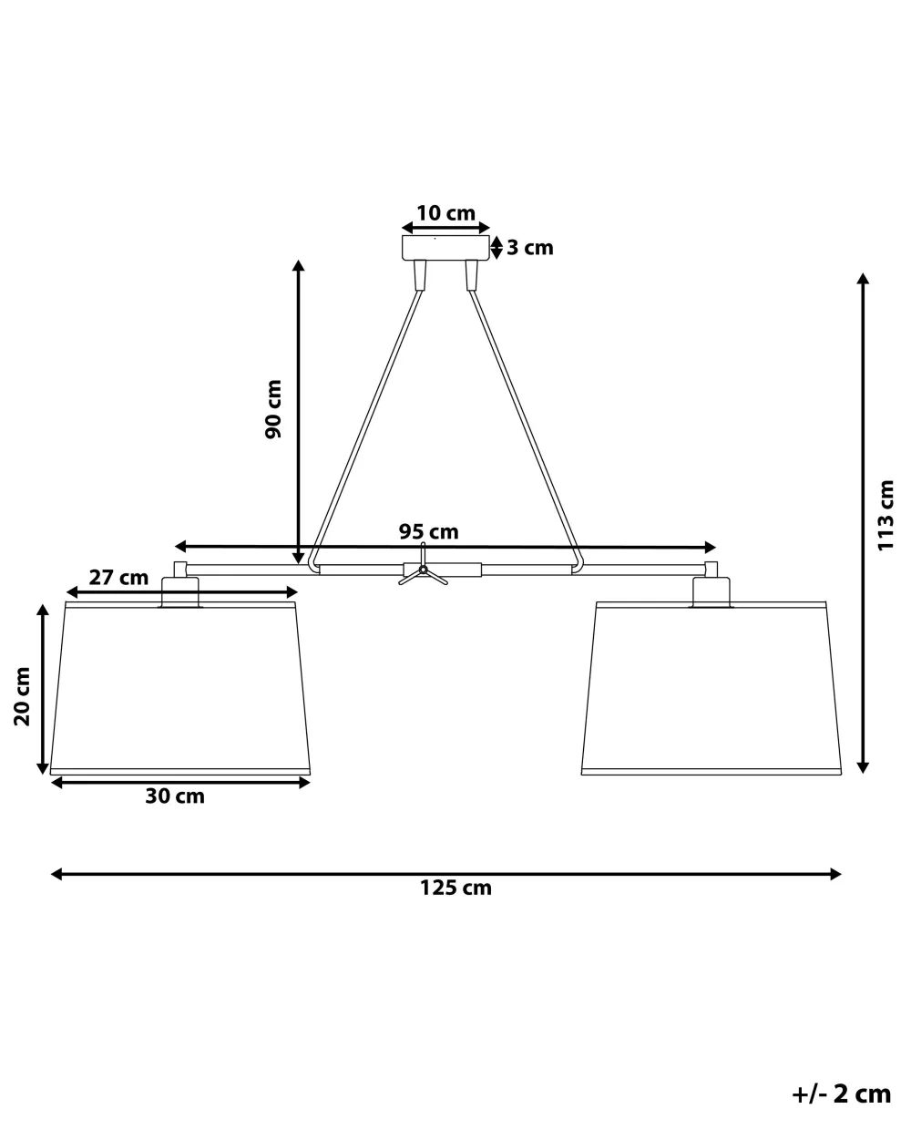 Cheap Beliani Riippuvalaisin 2 Polttimoa Kangas Musta Fucino