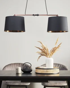 Cheap Beliani Riippuvalaisin 2 Polttimoa Kangas Musta Fucino