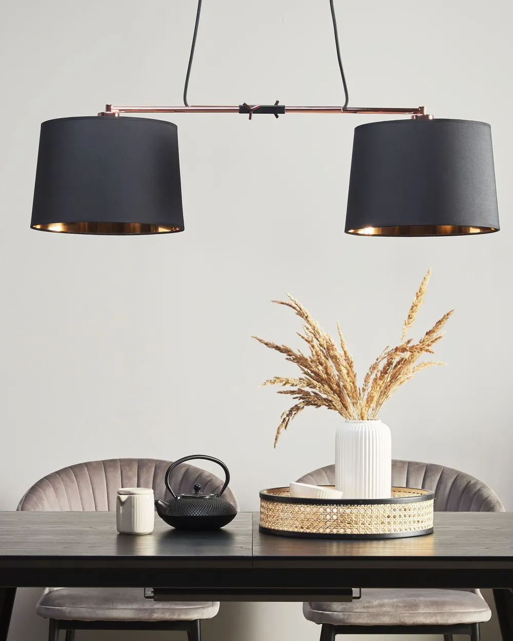 Cheap Beliani Riippuvalaisin 2 Polttimoa Kangas Musta Fucino