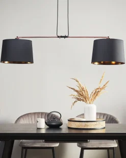 Cheap Beliani Riippuvalaisin 2 Polttimoa Kangas Musta Fucino