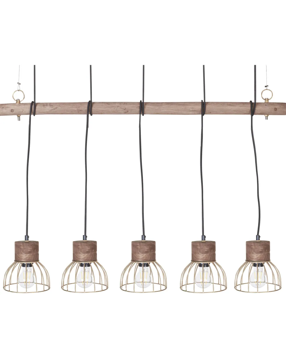 Valaisimet<Beliani Riippuvalaisin 5 Polttimoa Vaalea Puu/Messinki Varada