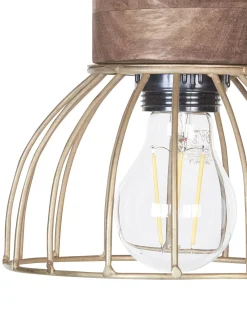 Valaisimet<Beliani Riippuvalaisin 5 Polttimoa Vaalea Puu/Messinki Varada