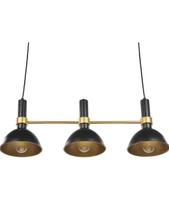 Valaisimet<Beliani Riippuvalaisin 3 Polttimoa Metalli Musta/Kulta Beles