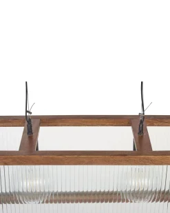 Valaisimet<Beliani Riippuvalaisin 2 Polttimoa Mangopuu/Lasi Vaalea Puu Penna