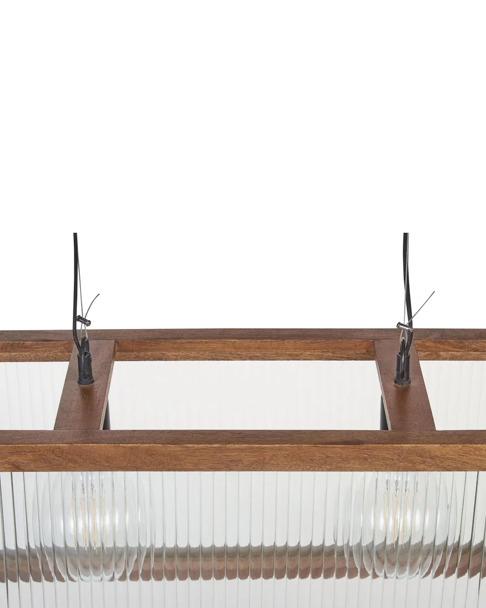 Valaisimet<Beliani Riippuvalaisin 2 Polttimoa Mangopuu/Lasi Vaalea Puu Penna