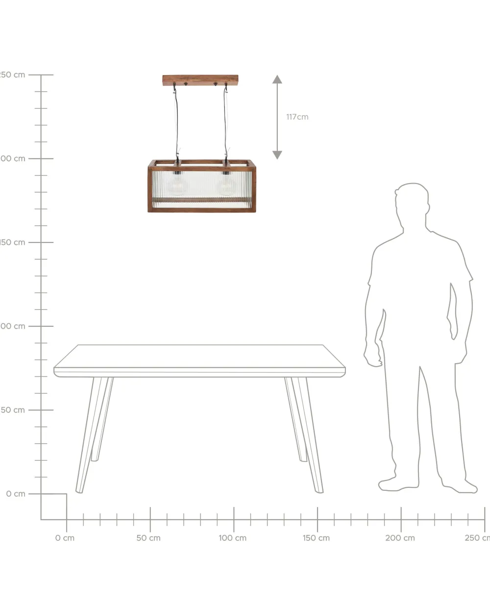 Valaisimet<Beliani Riippuvalaisin 2 Polttimoa Mangopuu/Lasi Vaalea Puu Penna