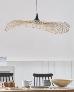 Best Beliani Riippuvalaisin Bambu Iso Vaalea Puu Floyd