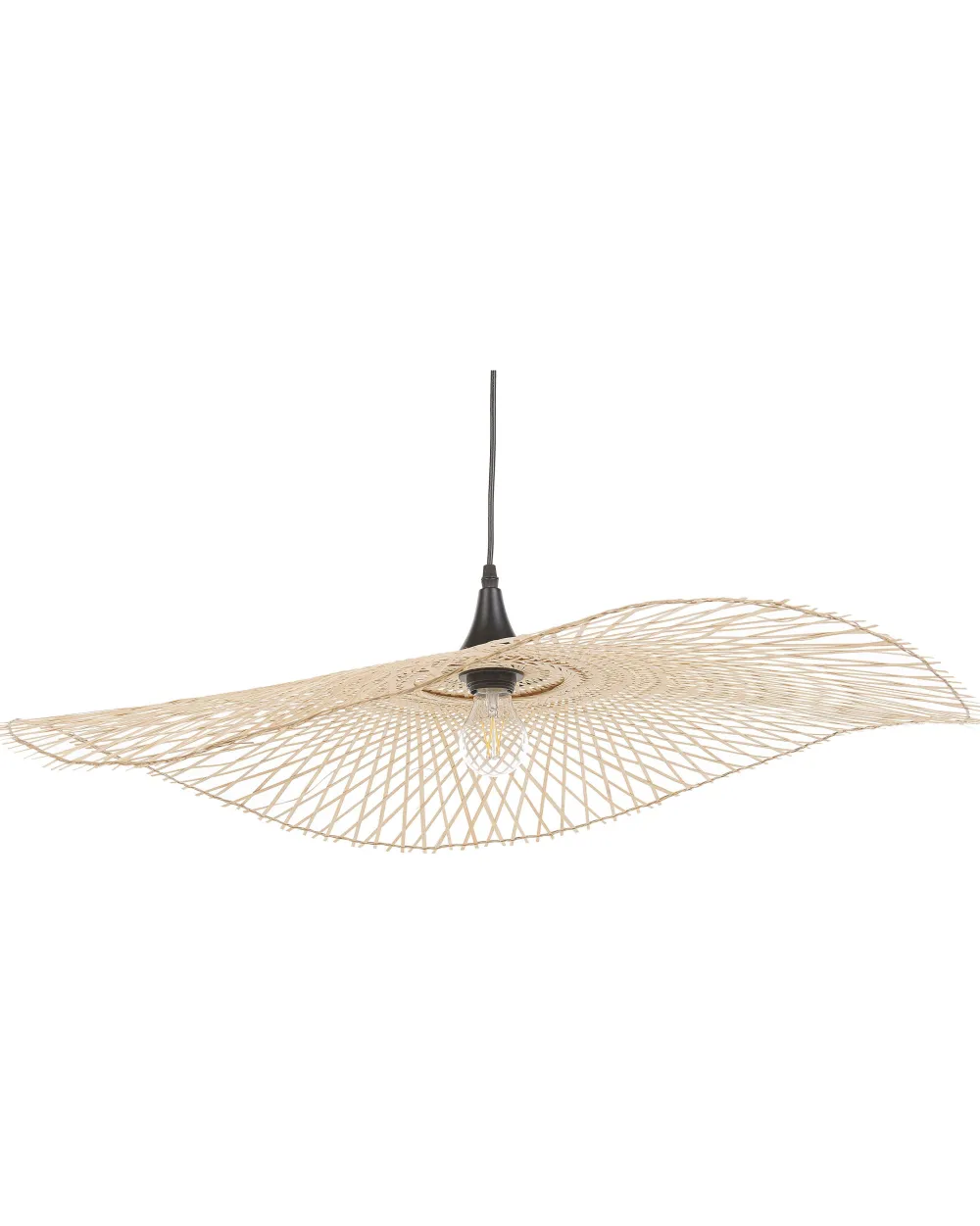 Best Beliani Riippuvalaisin Bambu Iso Vaalea Puu Floyd