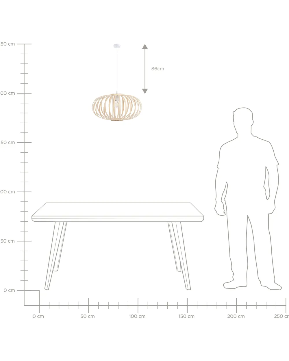 Fashion Beliani Riippuvalaisin Bambu Vaalea Puu Havel