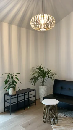 Fashion Beliani Riippuvalaisin Bambu Vaalea Puu Havel