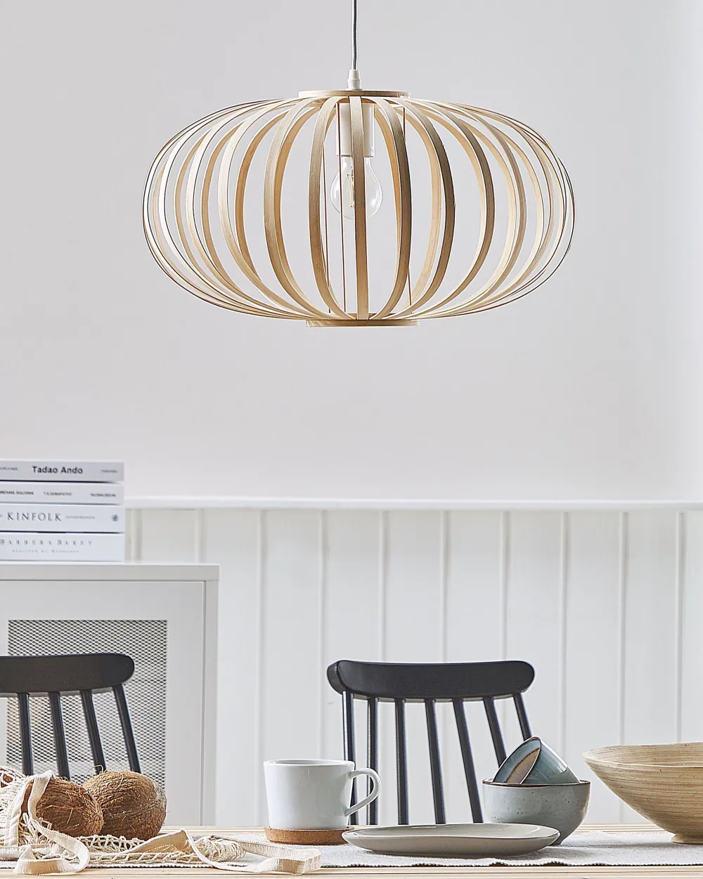 Fashion Beliani Riippuvalaisin Bambu Vaalea Puu Havel