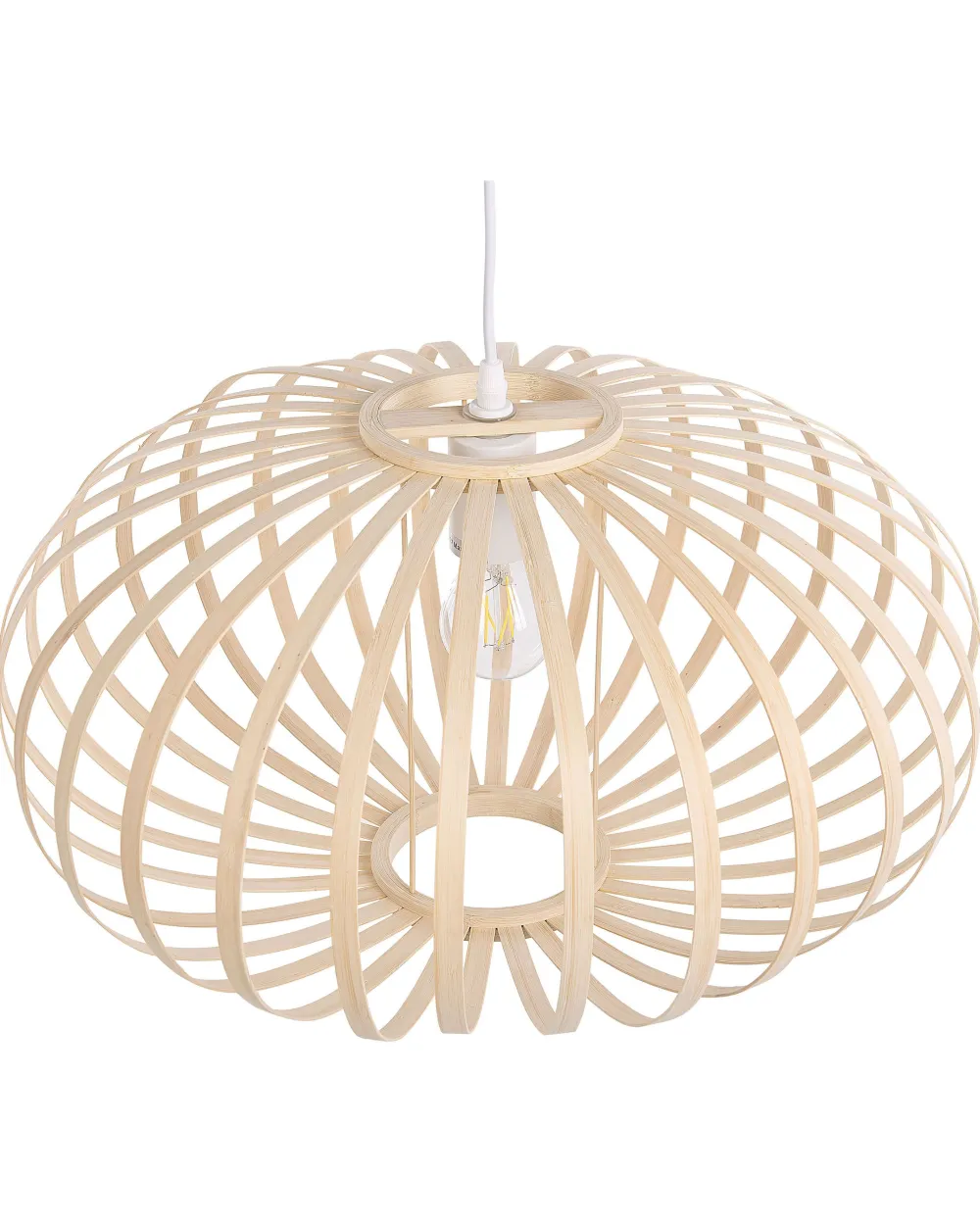 Fashion Beliani Riippuvalaisin Bambu Vaalea Puu Havel