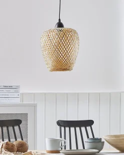 Sale Beliani Riippuvalaisin Bambu Vaalea Puu Bomu