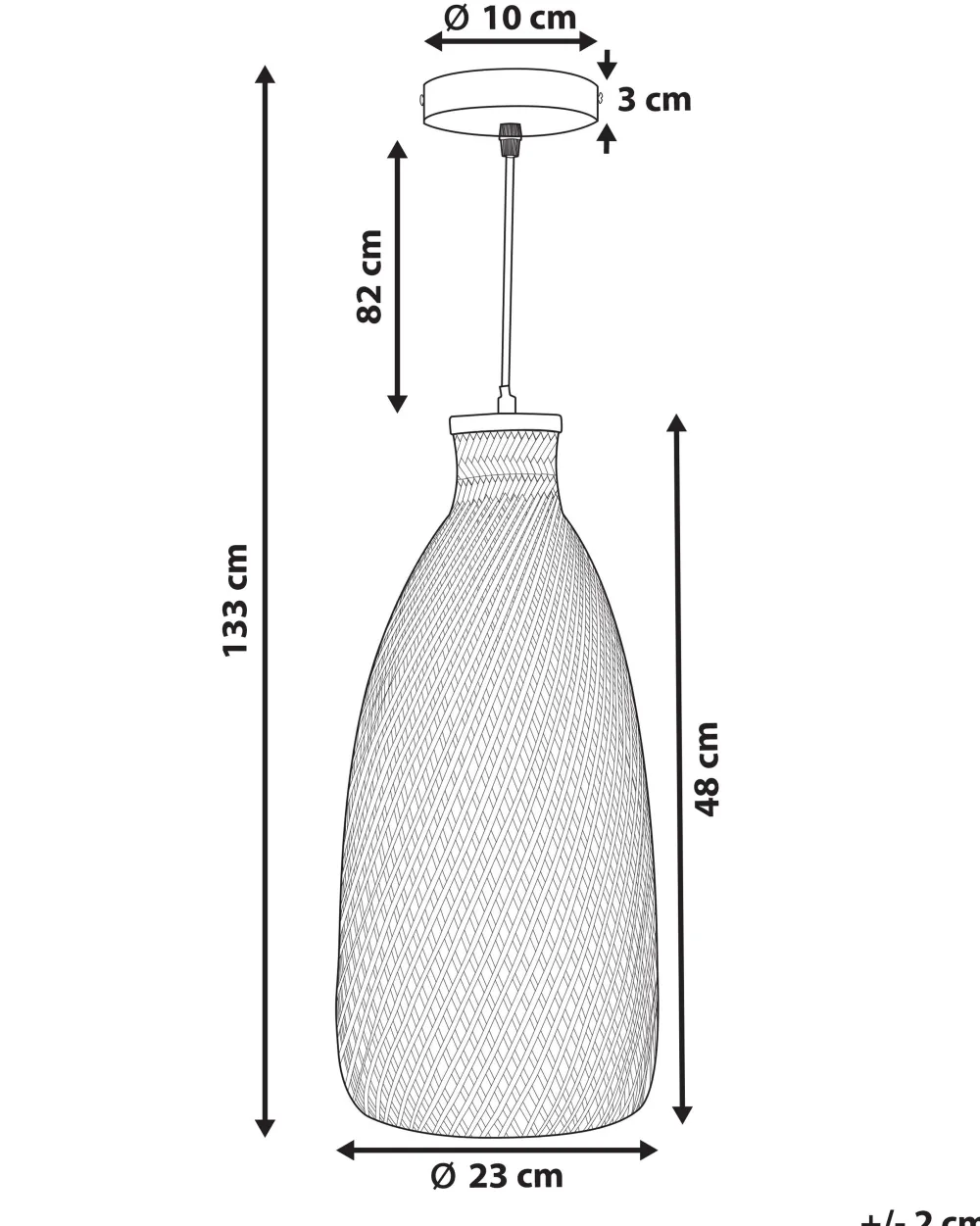 Hot Beliani Riippuvalaisin Bambu Vaalea Puu Lwela